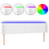 vidaXL LED-voodipeats, valge, 163x16x78/88 cm, kunstnahk