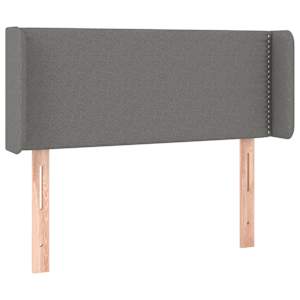 Čelo postele s LED tmavě šedé 83 x 16 x 78/88 cm textil - obrázek 3