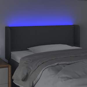 Čelo postele s LED tmavě šedé 83 x 16 x 78/88 cm textil - obrázek 4