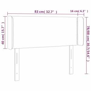 Čelo postele s LED krémové 83 x 16 x 78/88 cm textil - obrázek 14