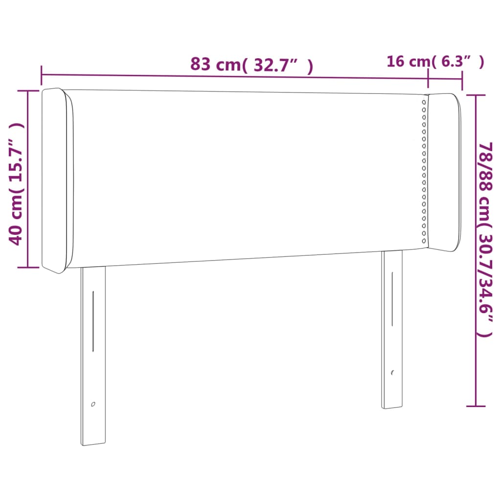 LED posteljno vzglavje zeleno 83x16x78/88 cm blago