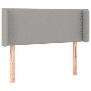 Čelo postele s LED světle šedé 103 x 16 x 78/88 cm textil - obrázek 3