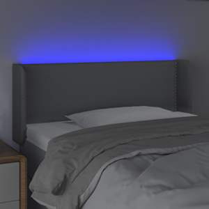 Čelo postele s LED světle šedé 103 x 16 x 78/88 cm textil - obrázek 4