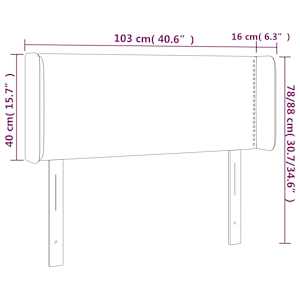 Čelo postele s LED světle šedé 103 x 16 x 78/88 cm textil - obrázek 6