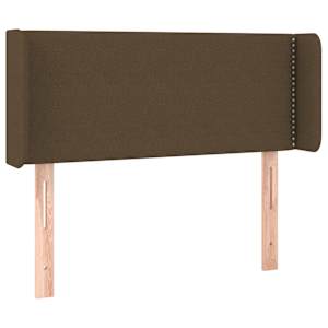 Čelo postele s LED tmavě hnědé 103 x 16 x 78/88 cm textil - obrázek 3