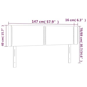 Čelo postele s LED světle šedé 147 x 16 x 78/88 cm textil - obrázek 6