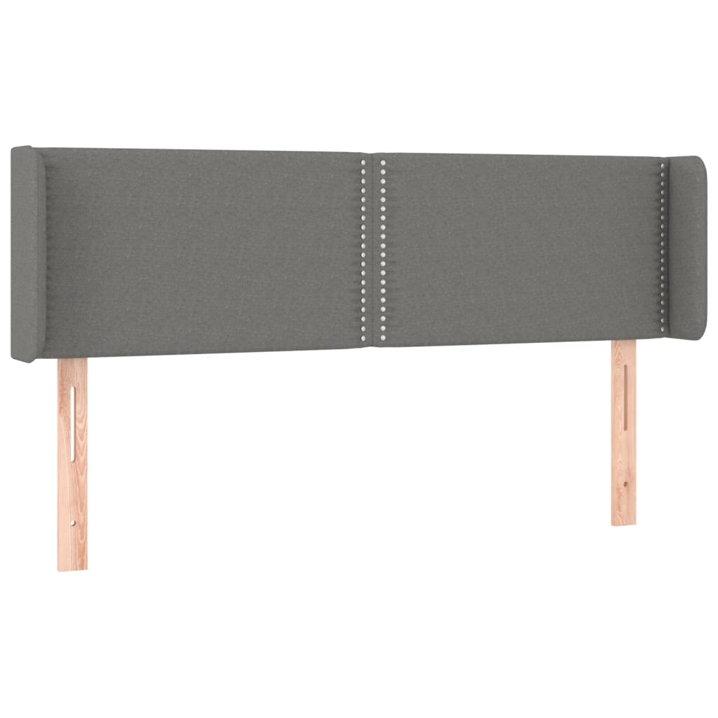 vidaXL Hoofdbord LED 147x16x78/88 cm stof donkergrijs afbeelding
