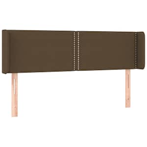 Čelo postele s LED tmavě hnědé 147 x 16 x 78/88 cm textil - obrázek 3