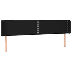 Čelo postele s LED černé 163 x 16 x 78/88 cm textil - obrázek 3
