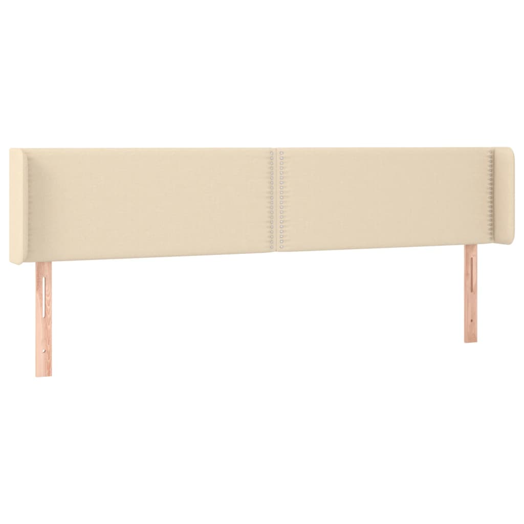 vidaXL Hoofdbord LED 163x16x78/88 cm stof crèmekleurig afbeelding