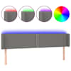 vidaXL LED-voodipeats, tumehall, 183x16x78/88 cm, kangas