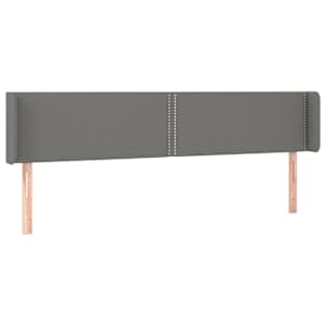 Čelo postele s LED tmavě šedé 183 x 16 x 78/88 cm textil - obrázek 3