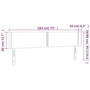 Čelo postele s LED tmavě šedé 183 x 16 x 78/88 cm textil - obrázek 6
