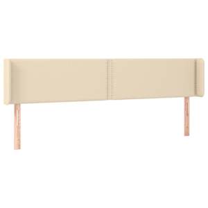 Čelo postele s LED krémové 183 x 16 x 78/88 cm textil - obrázek 3
