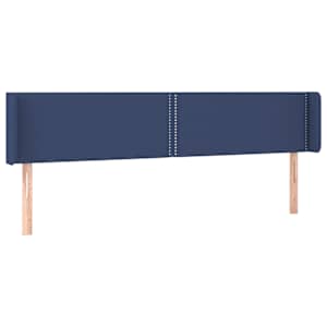 Čelo postele s LED modré 183 x 16 x 78/88 cm textil - obrázek 3