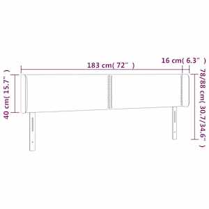 Čelo postele s LED modré 183 x 16 x 78/88 cm textil - obrázek 6