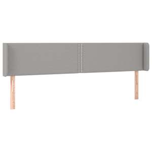 Čelo postele s LED světle šedé 203 x 16 x 78/88 cm textil - obrázek 3