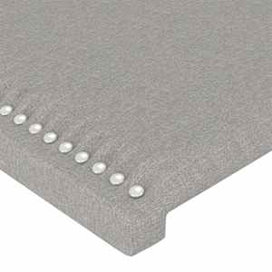 Čelo postele s LED světle šedé 203 x 16 x 78/88 cm textil - obrázek 5