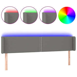 vidaXL LED-voodipeats, tumehall, 203x16x78/88 cm, kangas