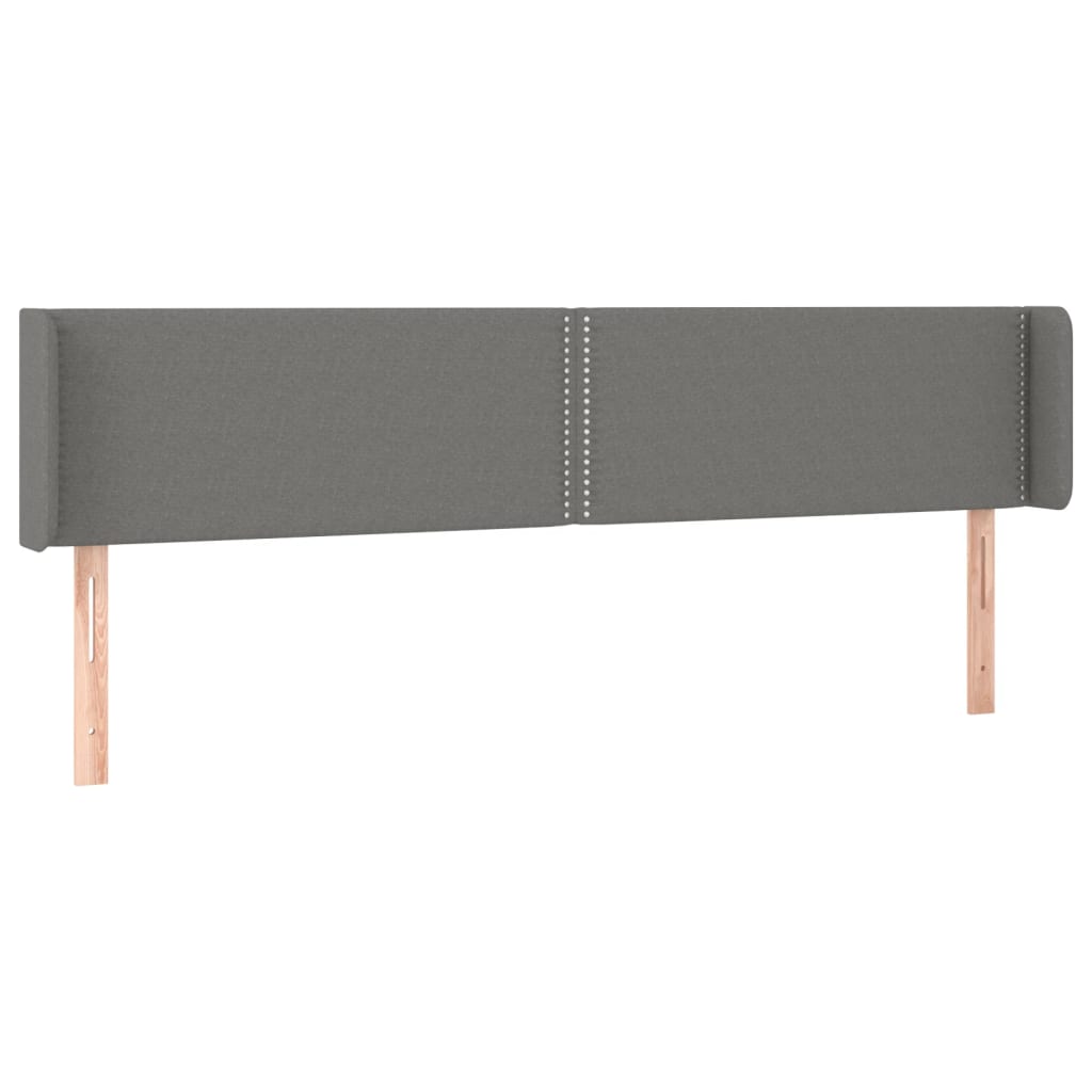 vidaXL Hoofdbord LED 203x16x78/88 cm stof donkergrijs afbeelding