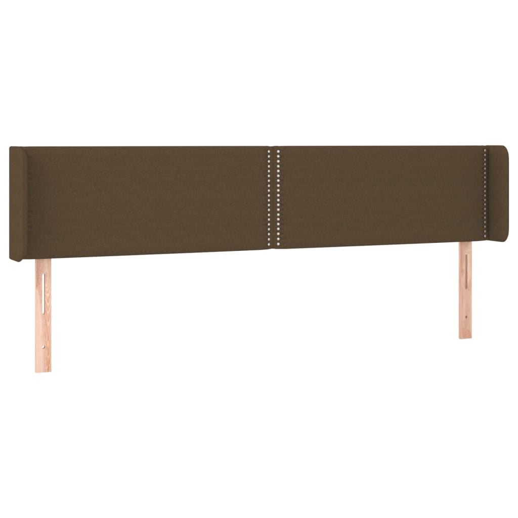 vidaXL Hoofdbord LED 203x16x78/88 cm stof donkerbruin afbeelding