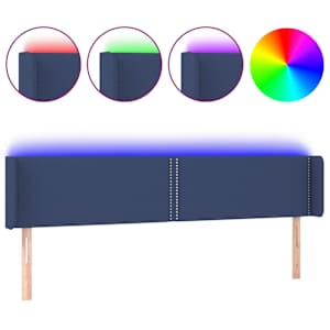 vidaXL LED-voodipeats, sinine, 203x16x78/88 cm, kangas