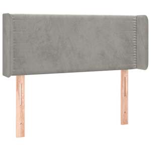 Čelo postele s LED světle šedé 83 x 16 x 78/88 cm samet - obrázek 3