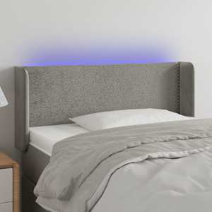 Čelo postele s LED světle šedé 83 x 16 x 78/88 cm samet - obrázek 1