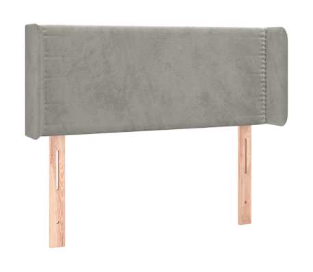 vidaXL S&auml;nggavel LED ljusgr&aring; 93x16x78/88 cm sammet