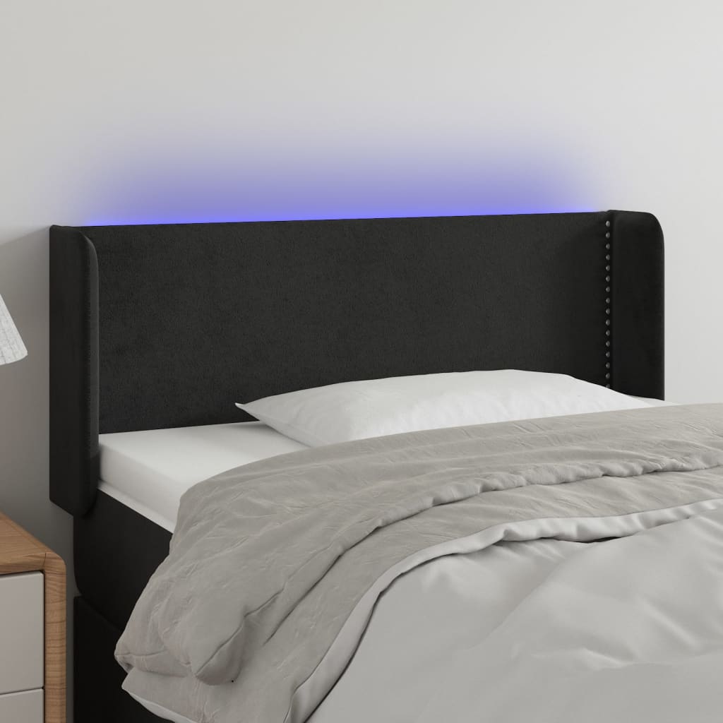 vidaXL Tête de lit à LED Noir 93x16x78/88 cm Velours