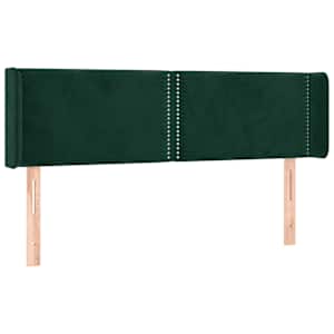 Čelo postele s LED tmavě zelené 147 x 16 x 78/88 cm samet - obrázek 3