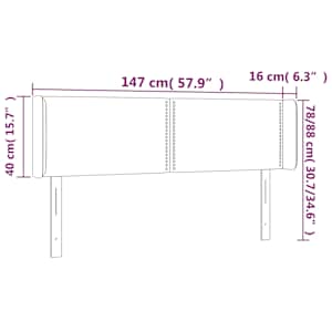 Čelo postele s LED tmavě zelené 147 x 16 x 78/88 cm samet - obrázek 7