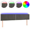 vidaXL LED-voodipeats, tumehall, 163x16x78/88 cm, samet
