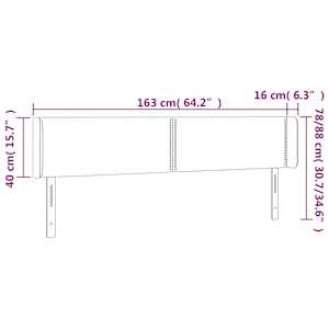 Čelo postele s LED tmavě modré 163 x 16 x 78/88 cm samet - obrázek 7