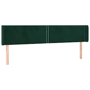 Čelo postele s LED tmavě zelené 183 x 16 x 78/88 cm samet - obrázek 3