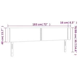 Čelo postele s LED tmavě zelené 183 x 16 x 78/88 cm samet - obrázek 7