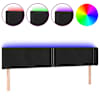 vidaXL LED-voodipeats, must, 203x16x78/88 cm, samet