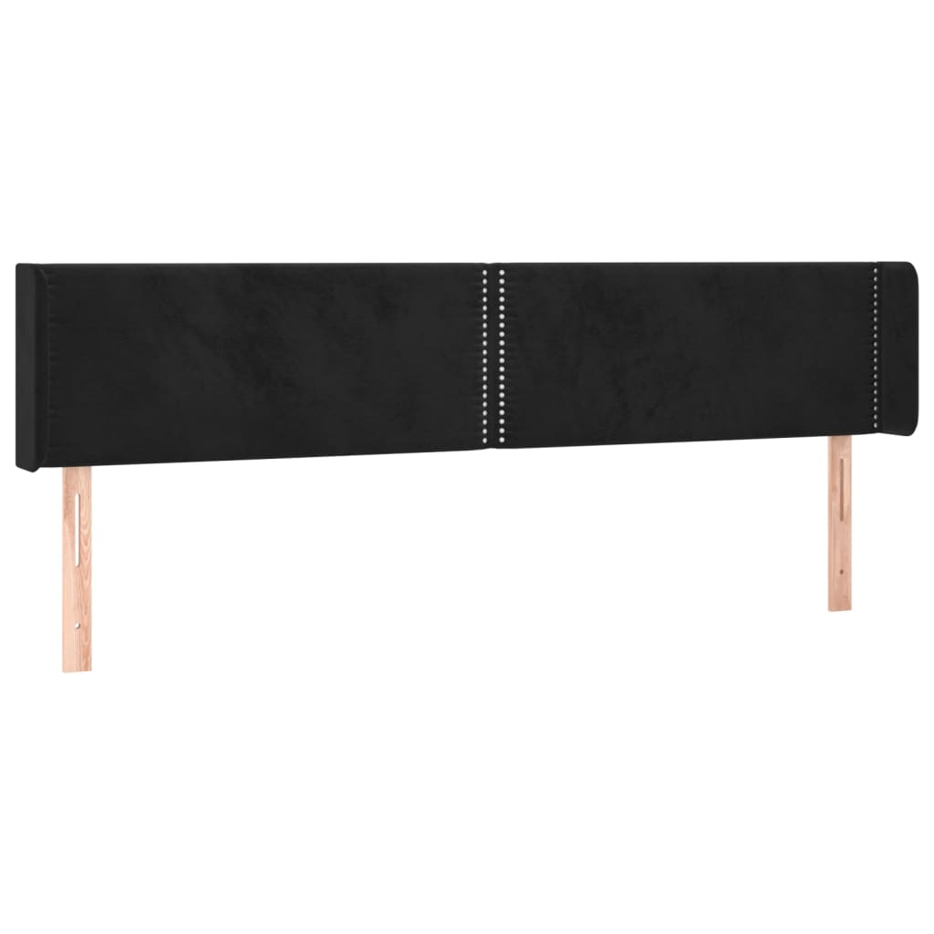 vidaXL Hoofdbord LED 203x16x78/88 cm fluweel zwart afbeelding