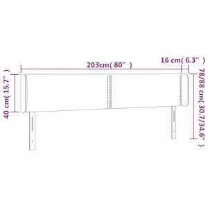 Čelo postele s LED růžové 203 x 16 x 78/88 cm samet - obrázek 6
