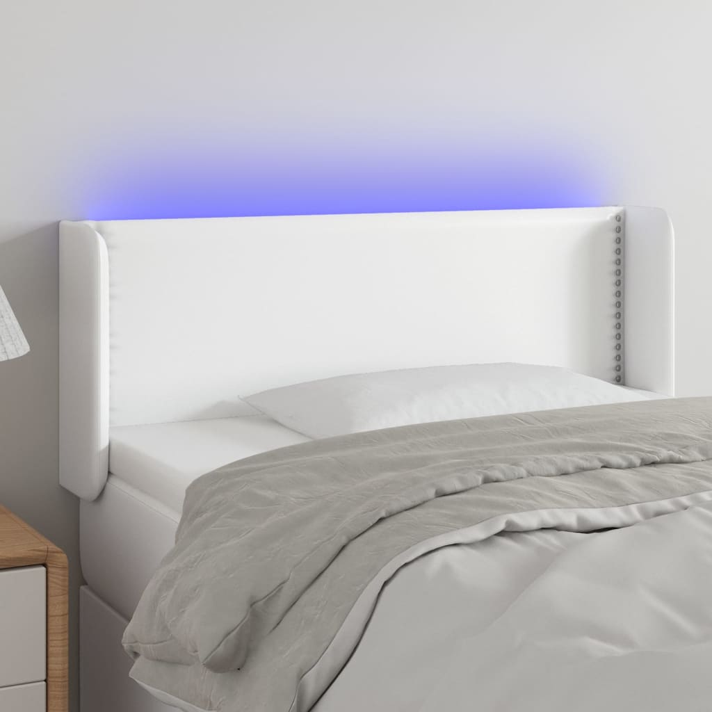 vidaXL Tête de lit à LED Blanc 83x16x78/88 cm Similicuir