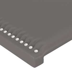 Čelo postele s LED šedé 83 x 16 x 78/88 cm umělá kůže - obrázek 5