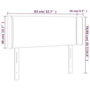 Čelo postele s LED šedé 83 x 16 x 78/88 cm umělá kůže - obrázek 6