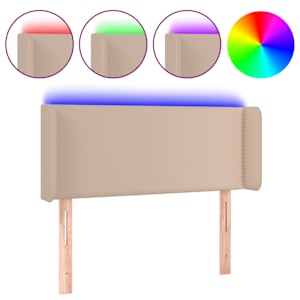 Čelo postele s LED cappuccino 83 x 16 x 78/88 cm umělá kůže - obrázek 2