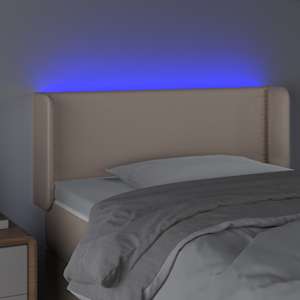 Čelo postele s LED cappuccino 83 x 16 x 78/88 cm umělá kůže - obrázek 4