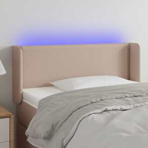 Čelo postele s LED cappuccino 83 x 16 x 78/88 cm umělá kůže - obrázek 1