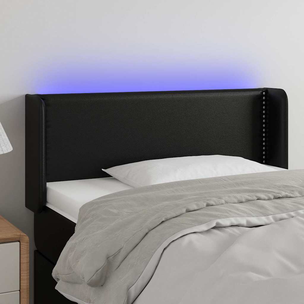 Testiera A Led Nera 93x16x78/88 Cm In Similpelle - Vidaxl