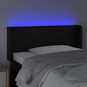 Čelo postele s LED černé 103 x 16 x 78/88 cm umělá kůže - obrázek 4