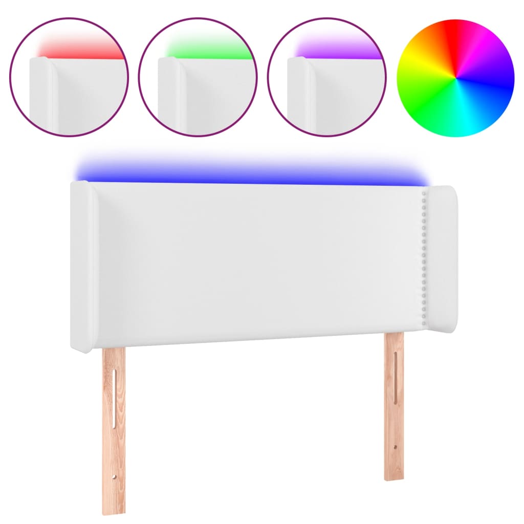 Thumbnail - vidaXL LED Kopfteil Weiß 103x16x78/88 cm Kunstleder