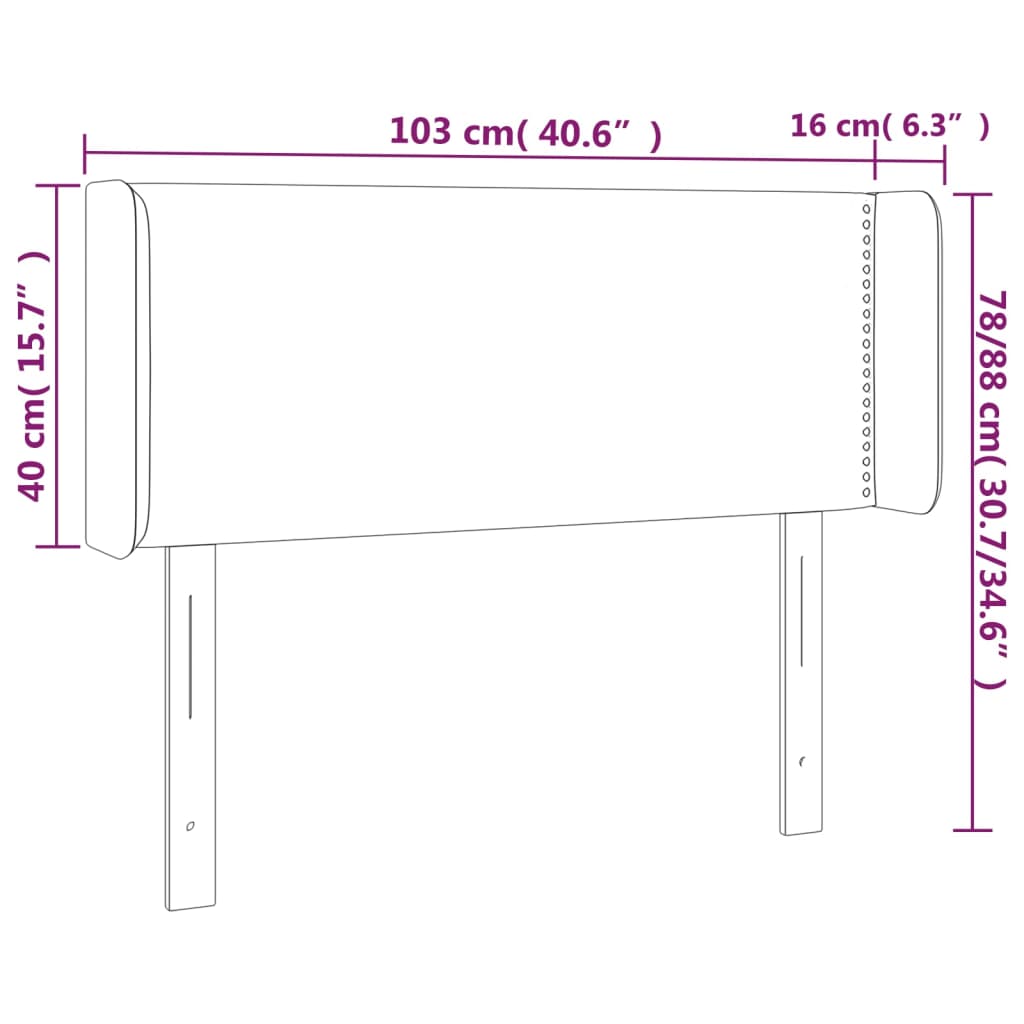 LED posteljno vzglavje sivo 103x16x78/88 cm umetno usnje