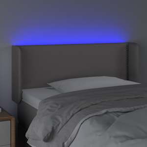 Čelo postele s LED šedé 103 x 16 x 78/88 cm umělá kůže - obrázek 4